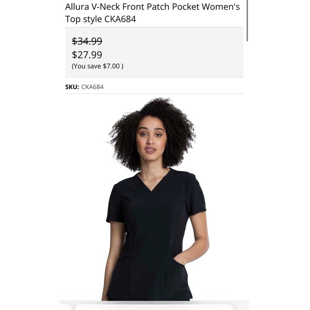 Allura V-Neck Front Patch Pocket Women's Top style CKA684